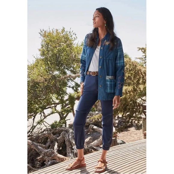 JOHNNY WAS Moonlight Tie Dye Patchwork‎ Boho Utility Jacket Size Large - Picture 2 of 13